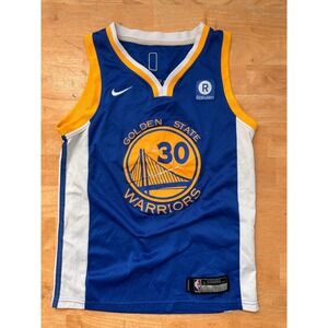 Nike Golden State Warriors Stephen Curry 30 Swingman Jersey Size S Blue Yellow